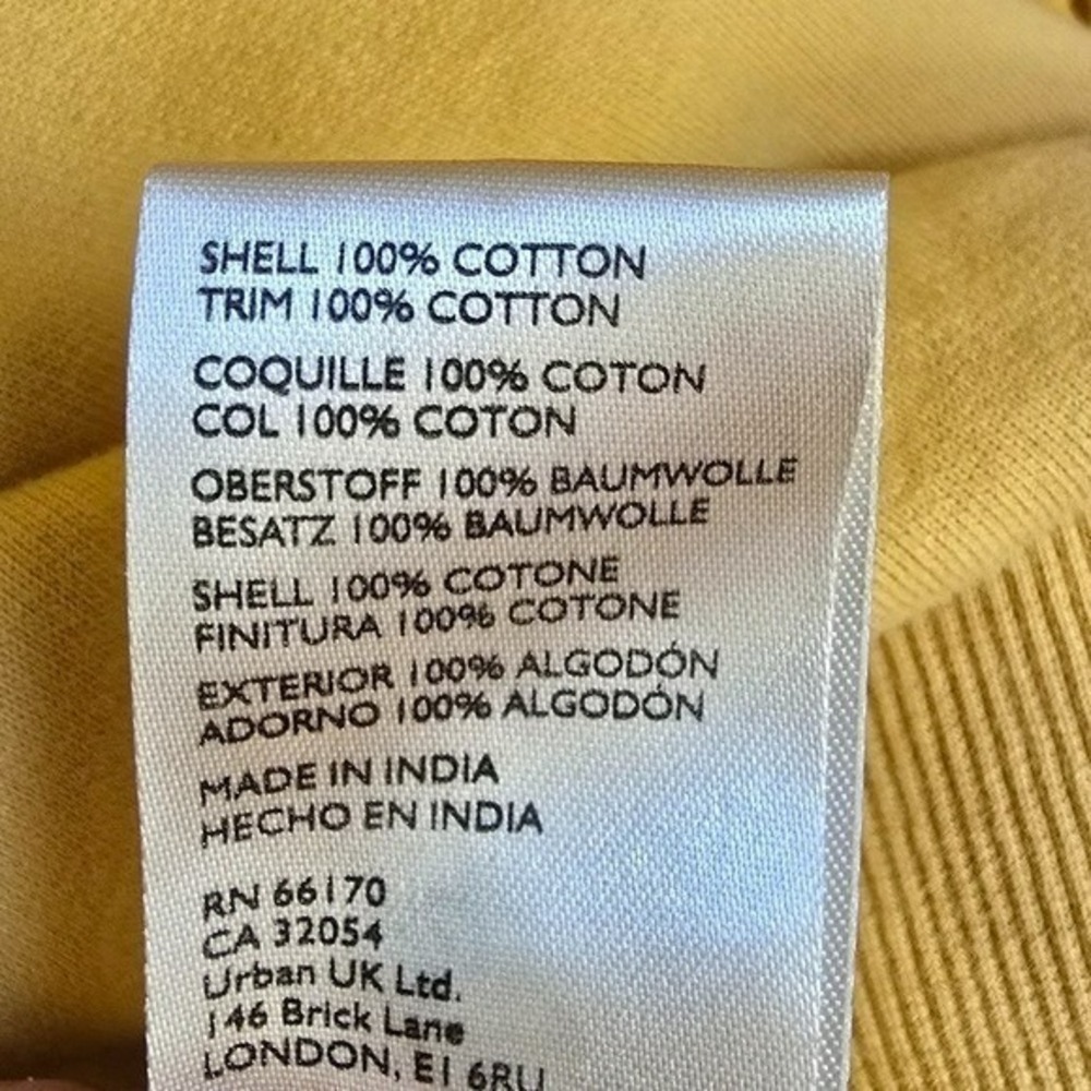Anthropologie NEW Marigold Yellow Eyelet Ruffle Sleeve Sweatshirt SZ XL Cottage - Picture 11 of 14